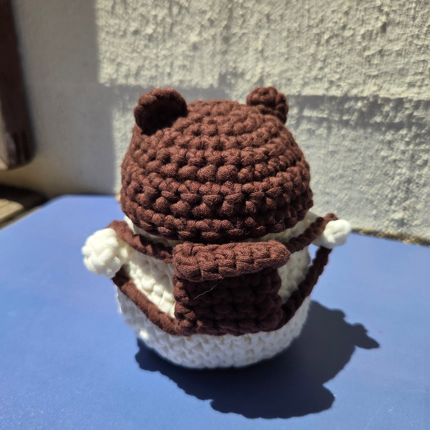 Crochet Duck with Bear Hat & Backpack