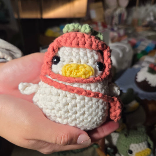 Crochet Duck with Tomato Hat & Side Bag