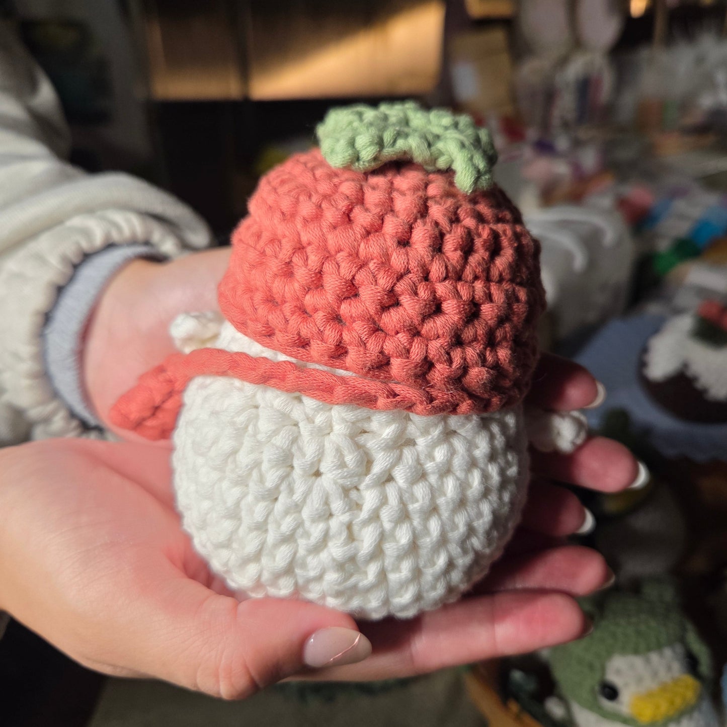 Crochet Duck with Tomato Hat & Side Bag