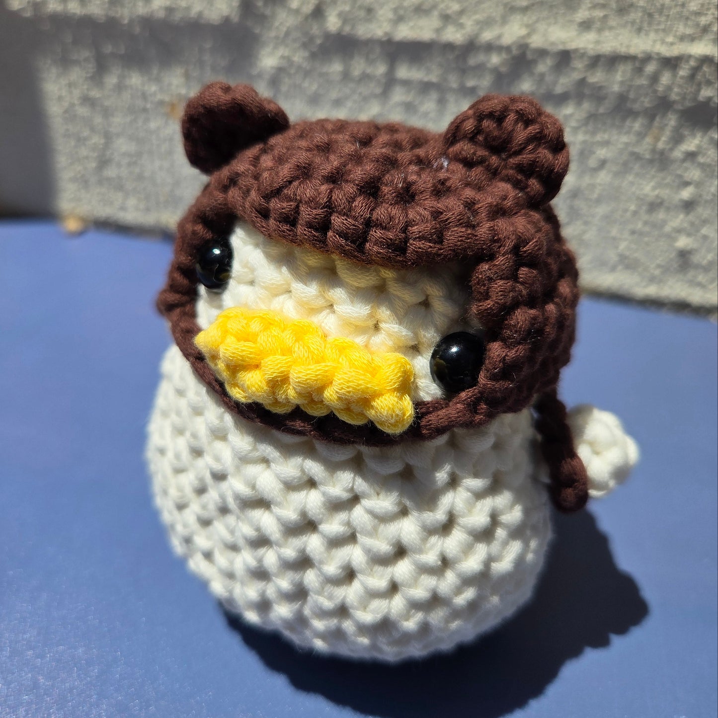 Crochet Duck with Bear Hat & Backpack