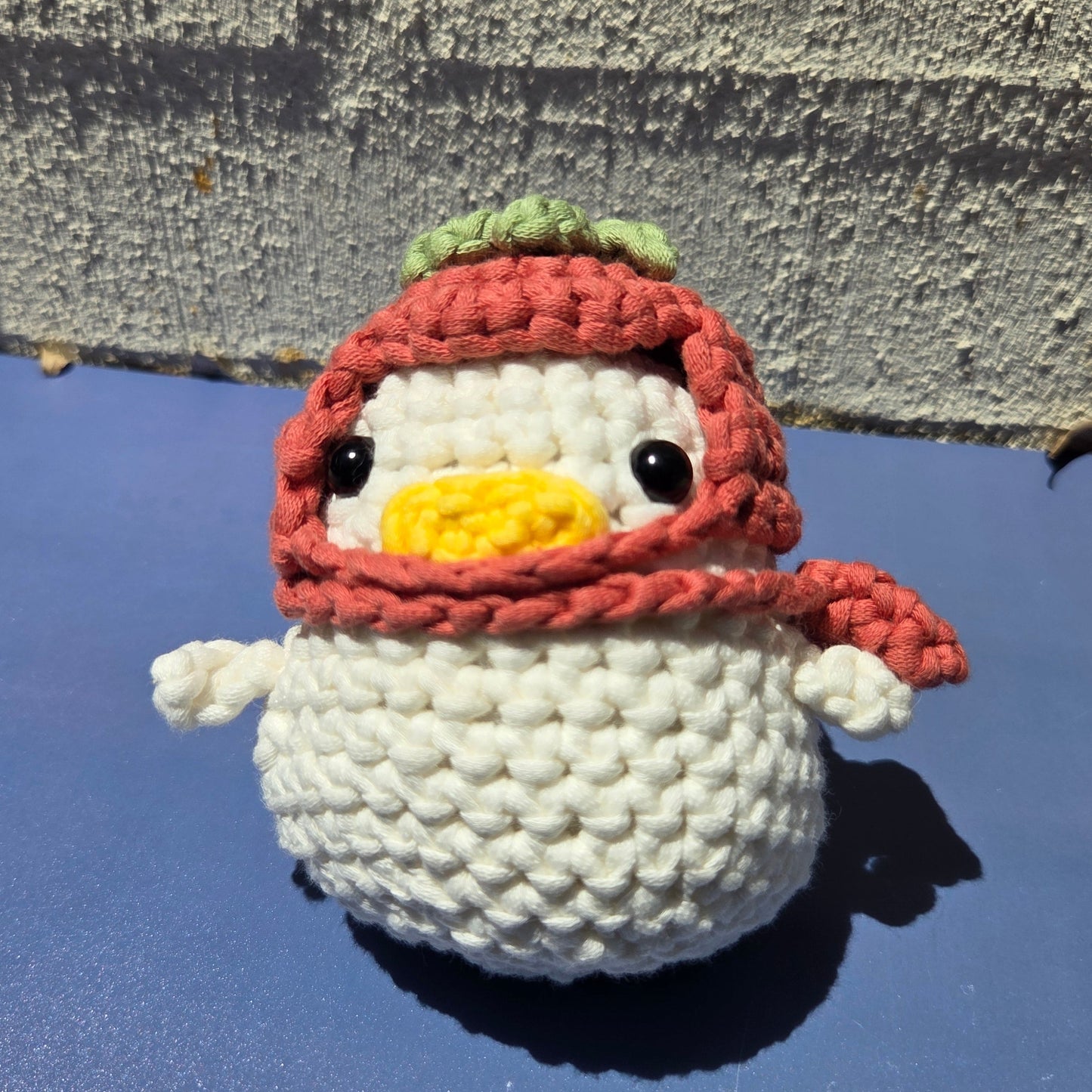 Crochet Duck with Tomato Hat & Side Bag