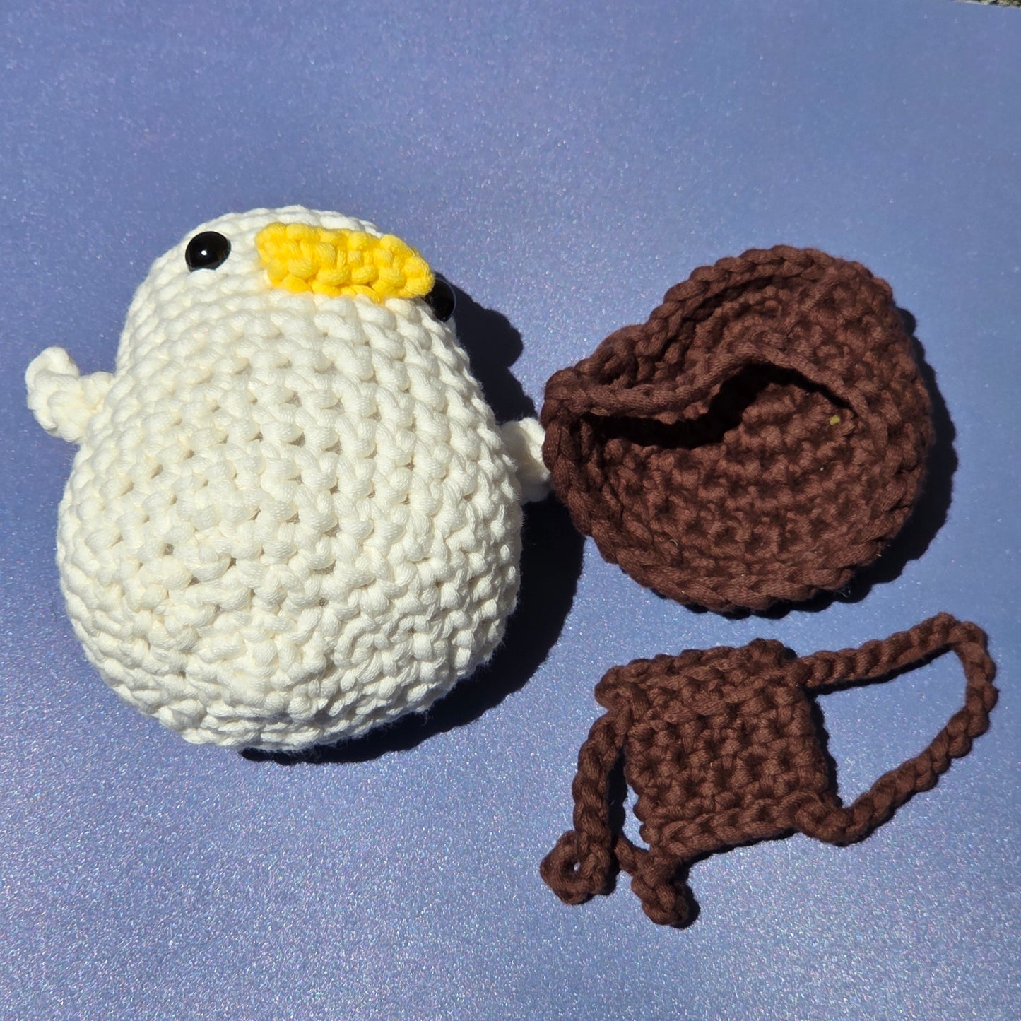 Crochet Duck with Bear Hat & Backpack